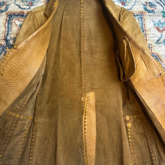 Vintage 1920s Gita Leather MFG Cow Hide Leather Jacket Small - Picture 6 of 12